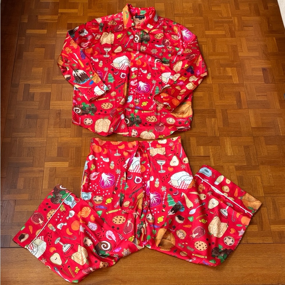 New Karen Mabon Holiday Feast PJ set (size medium) - Picture 2 of 9